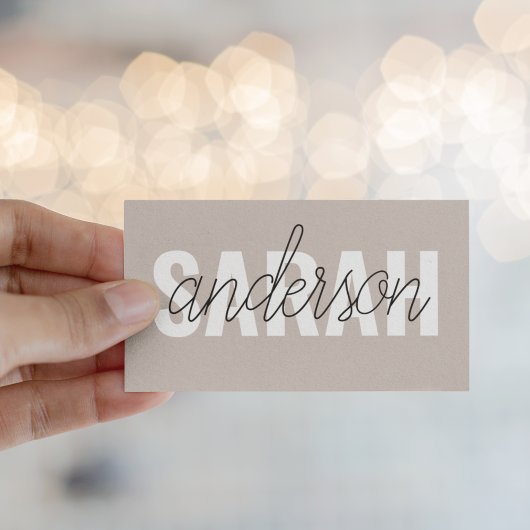 Carte De Visite Beauté Brown moderne Personnalisée Nom