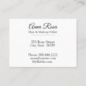 Carte De Visite Beauté chic de turquoise verte florale populaire (Dos)