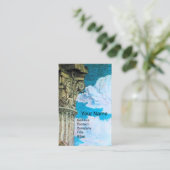 Carte De Visite BEAUTÉ CLASSIQUE ANTIQUE COLONNE Archéologue Bleu (Debout devant)