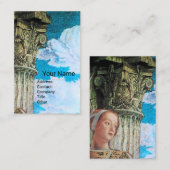 Carte De Visite BEAUTÉ CLASSIQUE ANTIQUE COLONNE Archéologue Bleu (Devant / Derrière)