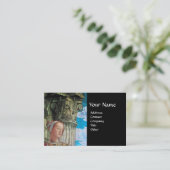 Carte De Visite BEAUTÉ CLASSIQUE ANTIQUE COLONNE MONOGRAM Bleu Noi (Debout devant)