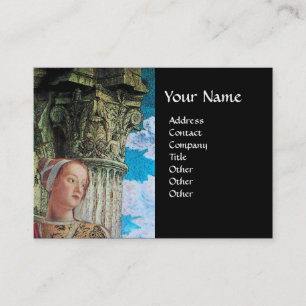 Carte De Visite BEAUTÉ CLASSIQUE ANTIQUE COLONNE MONOGRAM Bleu Noi