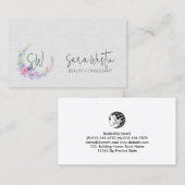 Carte De Visite Beauté Consultant Fleur de Beautician Monogramme B (Devant / Derrière)