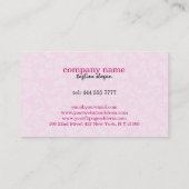 Carte De Visite Beauté/Cosmetologie Noire Et Rose (Dos)