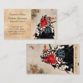 Carte De Visite Beauté de geisha - peinture japonaise fraîche de (Devant / Derrière)