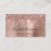 Carte De Visite Beauté de la Parties scintillant d'or rose (Devant)