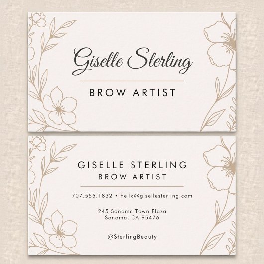 Carte De Visite Beauté de l'artiste du Bruant botanique et du Brua