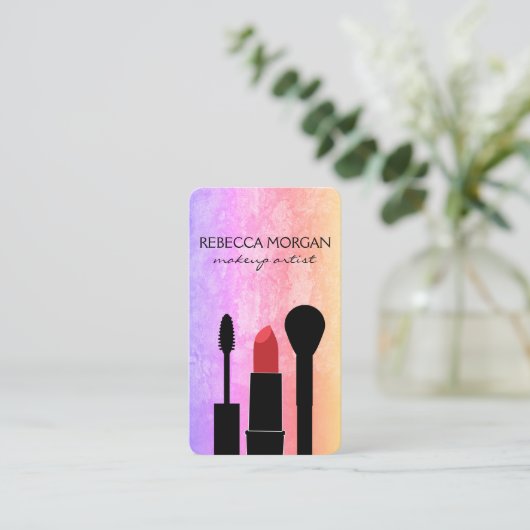Carte De Visite Beauté de maquillage chic (Debout devant)