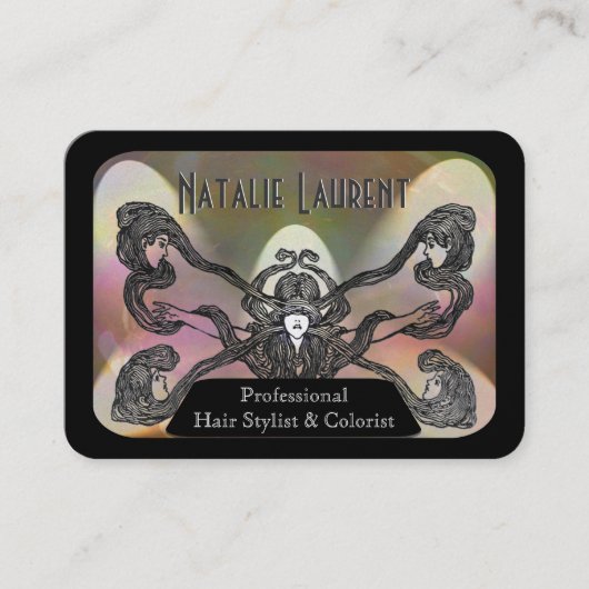 Carte De Visite Beauté de professionnel de coiffeur d'or (Devant)