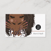Carte De Visite Beauté des cheveux et des ongles afro-américains (Devant)