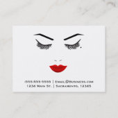 Carte De Visite Beauté des yeux Lashes visage et lèvres rouges maq (Dos)