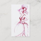 Carte De Visite BEAUTÉ, DESIGN MODE, blanc rouge (Dos)