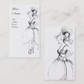 Carte De Visite BEAUTÉ, DESIGNER MODE, perle noire et blanche (Devant / Derrière)
