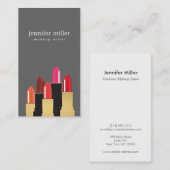 Carte De Visite Beauté dorée et collage à lèvres sur Grey (Devant / Derrière)