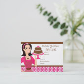 Carte De Visite Beauté du gâteau avec Rose (Debout devant)