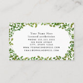Carte De Visite Beauté du massage Spa végétal vert (Dos)