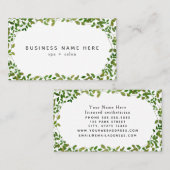 Carte De Visite Beauté du massage Spa végétal vert (Devant / Derrière)