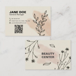 Carte De Visite Beauté Elegant modifiable QR
