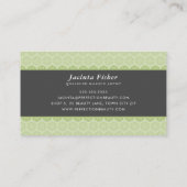 Carte De Visite BEAUTÉ ÉLÉGANTE jolie motif vert clair gris (Dos)