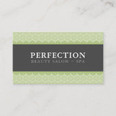 Carte De Visite BEAUTÉ ÉLÉGANTE jolie motif vert clair gris (Devant)