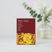 CARTE DE VISITE BEAUTÉ ÉLÉGANTE /LADY AVEC BOW JAUNE D'OR.FLEURS (Debout devant)