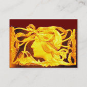 CARTE DE VISITE BEAUTÉ ÉLÉGANTE /LADY AVEC BOW JAUNE D'OR.FLEURS (Dos)