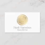 Carte De Visite Beauté élégante Mandala Logo Faux Gold (Devant)