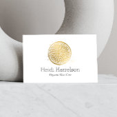 Carte De Visite Beauté élégante Mandala Logo Faux Gold