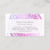 Carte De Visite Beauté élégante Mandala Logo rose/violet (Dos)