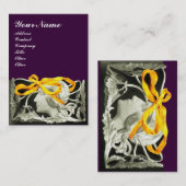 Carte De Visite BEAUTÉ ÉLÉGANTE noir et blanc, jaune violet (Devant / Derrière)