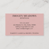 Carte De Visite Beauté Esthétique Bold Typographie Dusty rose (Dos)