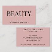 Carte De Visite Beauté Esthétique Bold Typographie Dusty rose (Devant / Derrière)