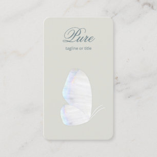 Carte De Visite Beauté et bien-être du papillon de coquillage blan