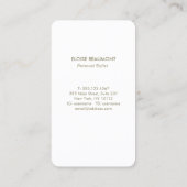 Carte De Visite Beauté et bien-être du papillon de coquillage blan (Dos)