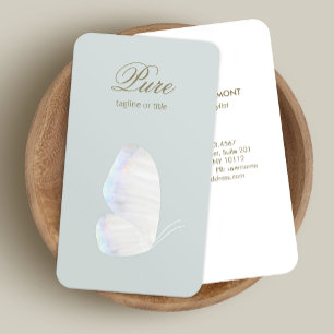 Carte De Visite Beauté et bien-être du papillon de coquillage blan