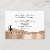 Carte De Visite *~* Beauté Fille Rose Or longue cheveux déesse (Dos)