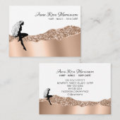 Carte De Visite *~* Beauté Fille Rose Or longue cheveux déesse (Devant / Derrière)