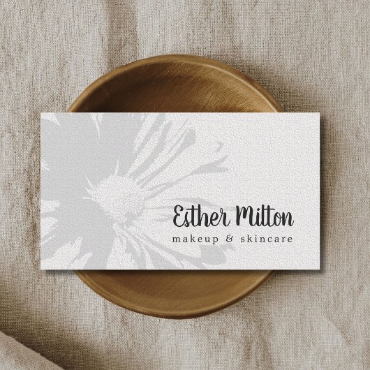 Carte De Visite Beauté florale blanche de maquillage de texture