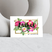 Carte De Visite Beauté Florales Lash Extensions Blanc