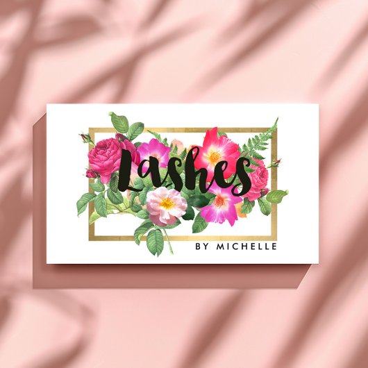 Carte De Visite Beauté Florales Lash Extensions Blanc