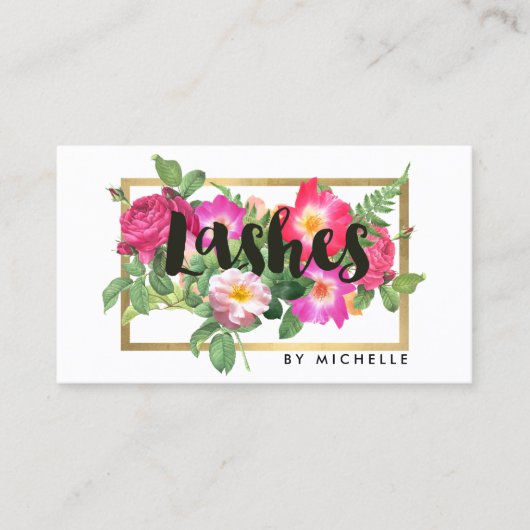 Carte De Visite Beauté Florales Lash Extensions Blanc (Devant)