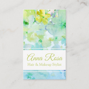 Carte De Visite Beauté Girly populaire de vert bleu de turquoise