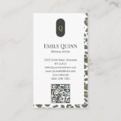 Carte De Visite Beauté Imprimé Léopard Guépard Monogramme Luxe QR (Dos)