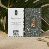 Carte De Visite Beauté Imprimé Léopard Guépard Monogramme Luxe QR