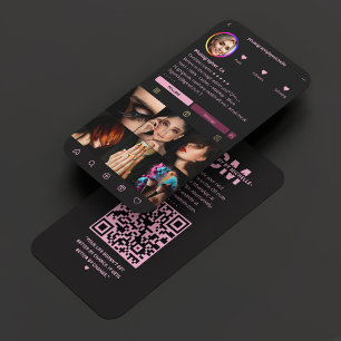 Carte De Visite Beauté Instagram Photos Rose noir esthétique
