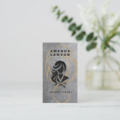 Carte De Visite Beauté | Logo Ciseaux et Cheveux (Debout devant)