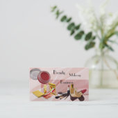 Carte de visite Beauté Maquillage Rose (Debout devant)