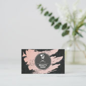 Carte De Visite Beauté Marbre noir | Artiste maquillage coiffeur (Debout devant)