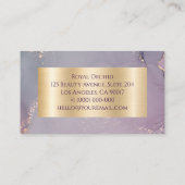 Carte De Visite Beauté Marbre Or Violet Luxe (Dos)