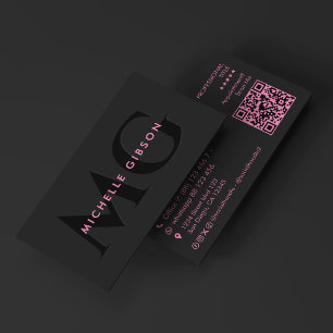 Carte De Visite Beauté Marketing Rose Noir Esthétique